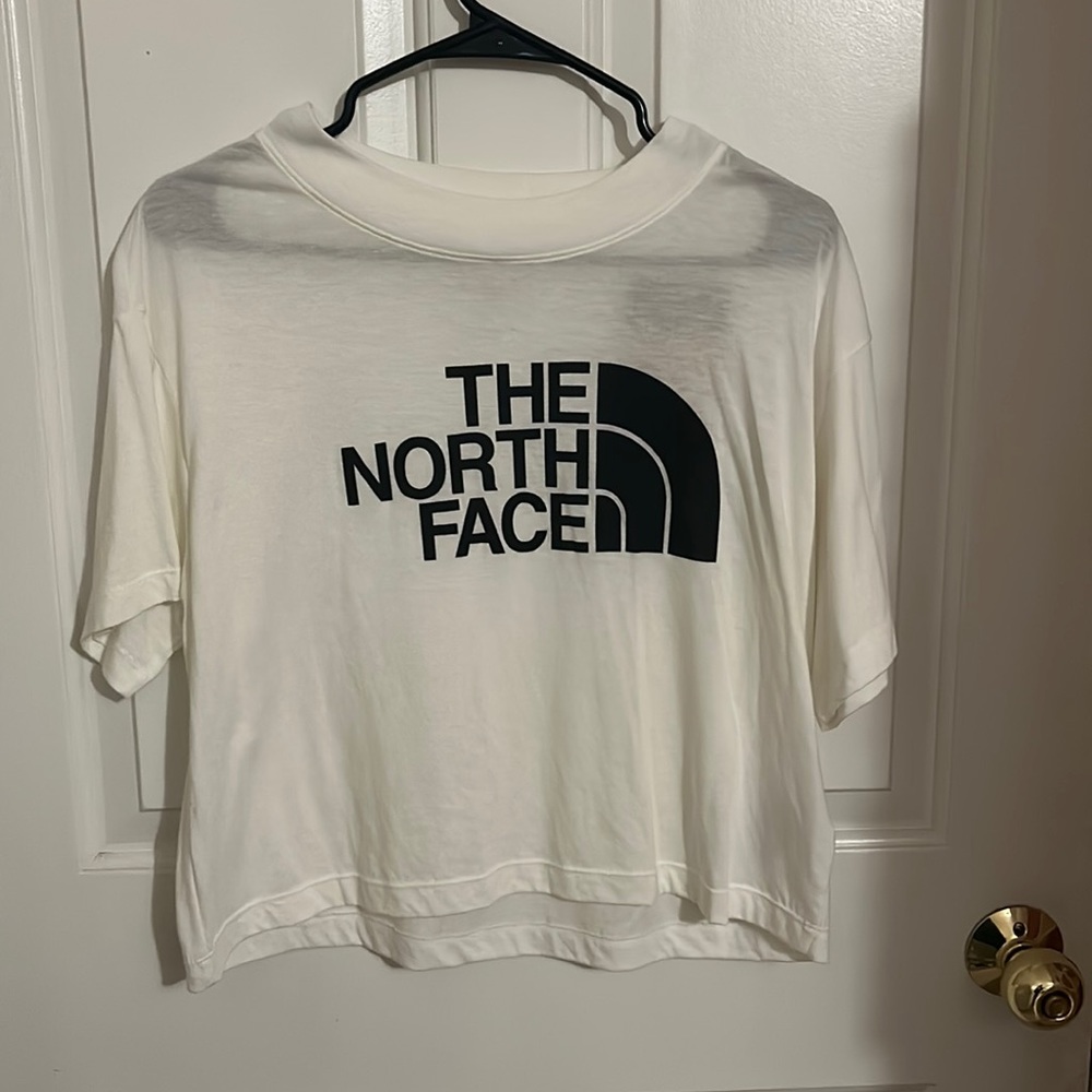 North Face Cropped T-Shirt, White, Never been worn